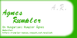 agnes rumpler business card